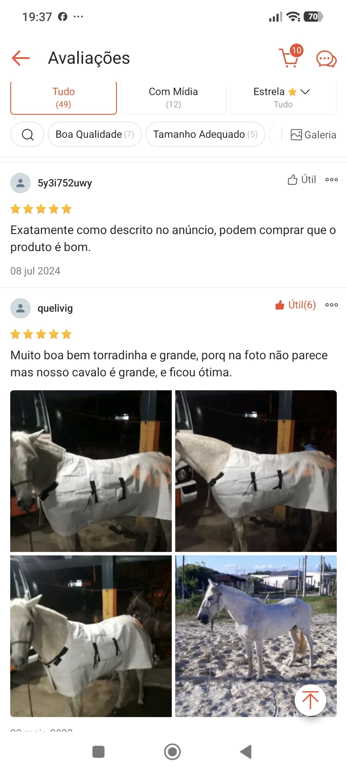 Depoimento real de cliente na Shopee
